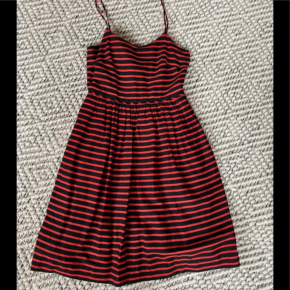 J Crew Linen Blend Stripe Dress